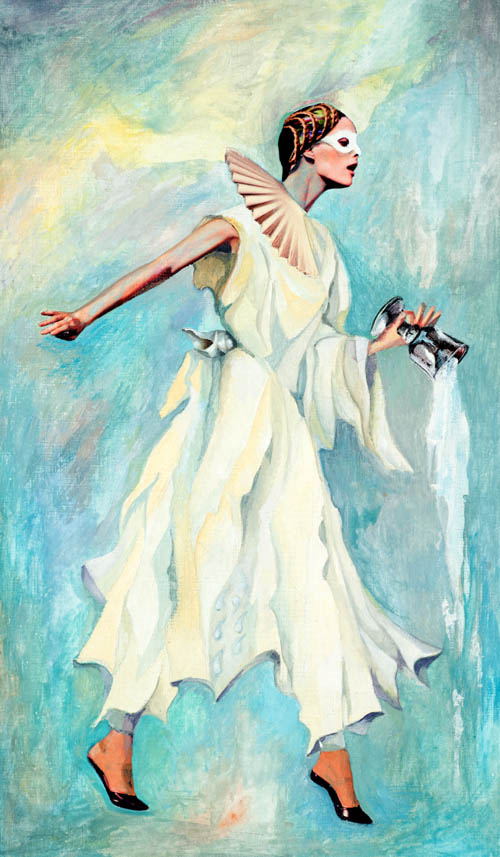 Nino Japaridze - Queen of Tides (Reine des Marées) - Japaridze Tarot - 2012-2013 mixed media painting